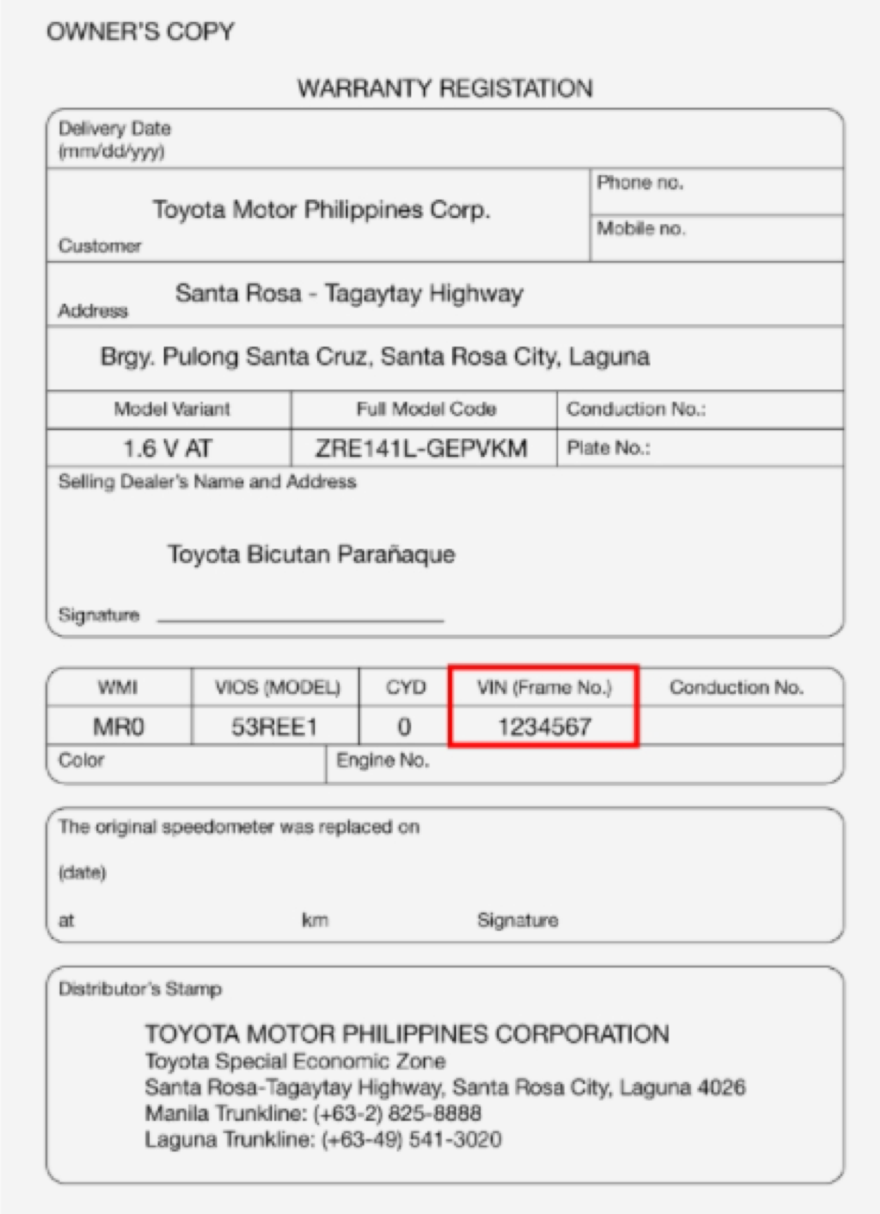 Certificate of Registration